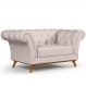 Sofá 2 Lugares Para Sala de Estar Império 150 cm D02 Veludo Bege C-309 - Lyam Decor