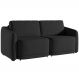 Sofá Cama para Sala de Estar 2 Lugares 216cm Montserrat K01 Veludo Preto - Lyam Decor