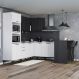 Armário de Cozinha Completa Miami New Carraro Branco e Preto Touch