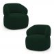 Kit 02 Poltronas Orgânicas Giratória Living Glee Veludo Verde Escuro - Desk Design