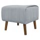 Puff Decorativo Retangular Para Sala Quarto Penteaderia Verso Bouclé Cinza