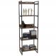 Estante Multiuso 5 Prateleiras Escritório Estilo Industrial Form C01 187x60 cm Nogal - Lyam Decor
