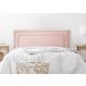 Cabeceira Queen Estofada Para Cama Box 160cm x 60cm Reta Luxo Dupla - Veludo Rosê com Tachas Prata