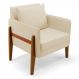 Poltrona Lana Linho Base de Madeira - D'Rossi
