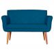 Namoradeira Decorativa Isabela Pés Palito Suede Azul Marinho Claro - DS Estofados
