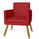 Poltrona Decorativa Pés Palito Nina Estilo Matelassê Vermelho - DS Estofados