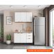 Cozinha Compacta Firenze I 6 Portas 2 Gavetas Amêndola e Branca