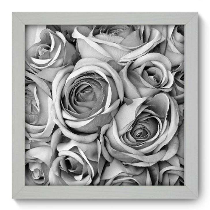 Quadro Decorativo - Rosas - 22cm x 22cm - 005qnfab