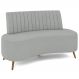 Sofá 2 Lugares para Sala Living 160cm Pés Palito Tamar Z08 Boucle Cinza Claro - Mpozenato