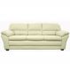 Sofá 3 Lugares Laura 212cm Couro Off White - Gran Belo