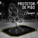 Protetor de Piso Tapete para Cadeira Gamer 1,20x85cm Preto com Borda Amarelo