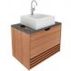 Gabinete de Banheiro 60 cm 1 Porta com Cuba Sâmia Amêndoa/Mármore Lunar