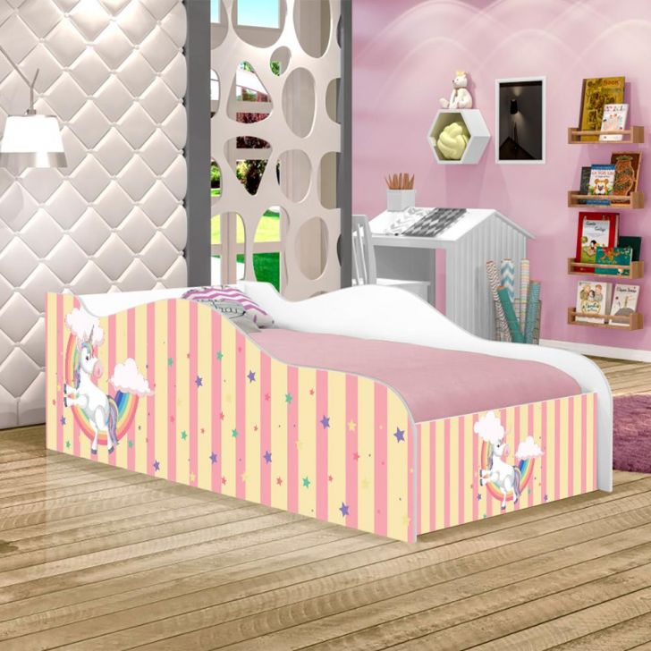 Mini Cama Fun Unicórnio Meigo Infantil Com Colchão