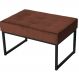 Puff Decorativo Karina Base Preta Veludo Marrom - Montanaris Decor