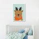 Quadro Infantil Rena na Neve 86x60 Caixa Branco