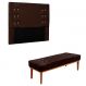 Conjunto de Cabeceira Queen com Recamier Gênova Suede Café