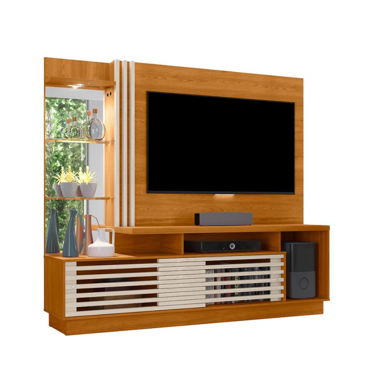 Estante para Home Theater e TV até 60 Polegadas Frizz Cinamomo e Off White
