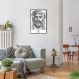 Quadro The Head of Christ Crowned 60x43 Filete Preto