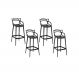 Conjunto c/4 Banqueta Allegra Alta Master Preta Cozinha Americana Balcão Polipropileno