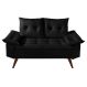 Sofa 2 Lugares Bariloche Retro Courino Preto Couro Sintetico Essencial Estofados
