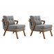 Conjunto com 2 Poltronas Sophia Linho Cinza