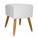 Puff Banqueta Isabela em Tressê Pés Palito Suede Branco