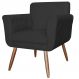 Poltrona Decorativa Isabela em Tressê Suede Preto - DS Estofados
