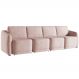 Sofá Cama para Sala de Estar 4 Lugares 396cm Montserrat K01 Veludo Rosê - Lyam Decor