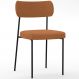 Cadeira Decorativa Estofada Para Sala De Jantar Melina L02 Bouclê Terracota - Lyam Decor