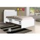 Cama Tamires Solteiro 0,88Cm Branco Com Capitonê Nogal - Cambel