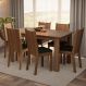 Conjunto Sala de Jantar Mesa Tampo de Madeira 6 Cadeiras Rustic/Preto Analu Madesa