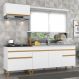 Cozinha Compacta Veneza GW Multimóveis MP2074 com Armário e Balcão Branca