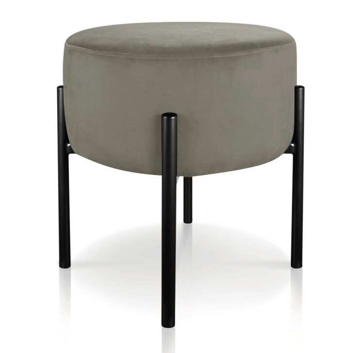 Puff Iron Suede Marrom Rato Base Preto Palito D'Rossi