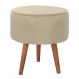 Puff Puf Redondo Pes Palito 44x40cm Suede Bege MPassos