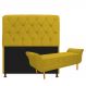 Kit Cabeceira Lady e Recamier Ari 140 cm Casal Suede Amarelo - Amarena Móveis