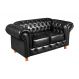 Sofá 2 Lugares Luís Xv Chesterfield Capitonê - Couríssimo Preto