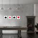Quadro Naipes Color Baralho 9 43x189 4-43x43 Filete Preto