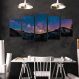 Quadro Mosaico Decorativo Montanhas Céu 5 Telas 208x90