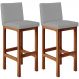 Kit 02 Banquetas Altas Para Cozinha Sala De Jantar Fixa Alya L02 Facto Cinza - Lyam Decor