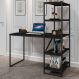 Home Office Vintage para Escritório com Prateleira Blast Preto