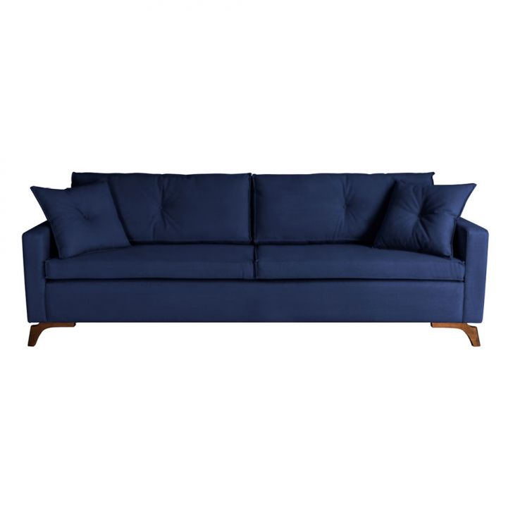 Image of Sofá 3 Lugares Viena Veludo Azul 190 Cm PLA-SO964UP94KCNMOB