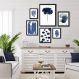 Kit 6 Quadros Decorativos Artes Azuis - com vidro