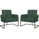 2 Poltronas com Base de Ferro Reforçada para Recepção MOBLAN decor
