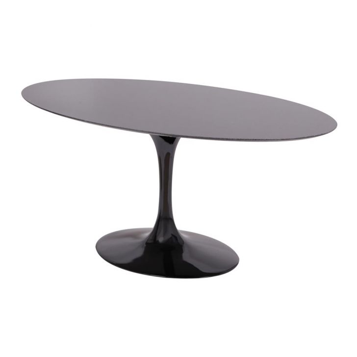 Mesa Saarinen Oval São Gabriel 160x90cm - Base Preta