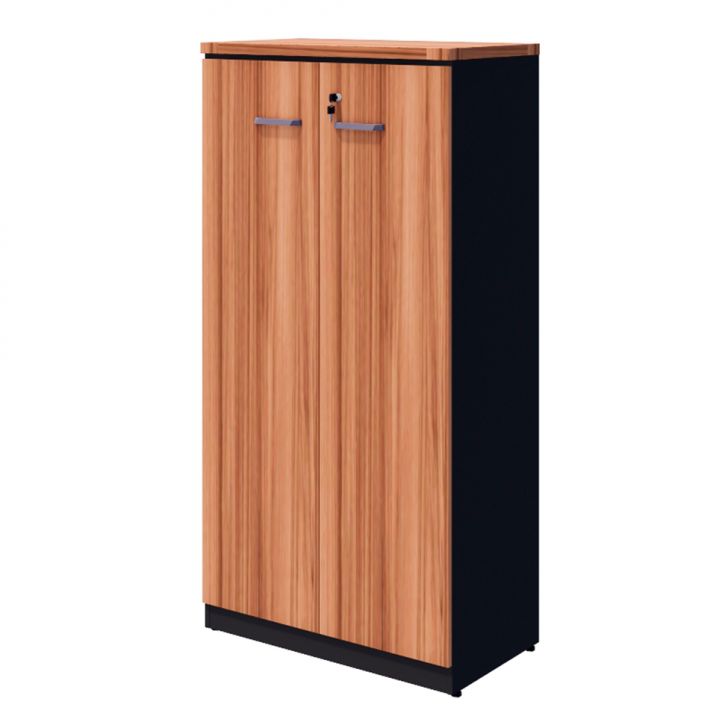 Armário de Escritório Yaris 2 PT Nogal Sevilha e Preto 161 cm