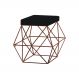 Puff Decorativo Sala de Estar Base Bronze Trixie Veludo Preto G41 - Gran Belo