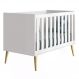 Berço Mini Cama Theo Branco Fosco com Pés Madeira Natural - Reller Móveis