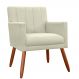 Poltrona Decorativa Cecilia Pés Palito Suede Bege - DS Estofados
