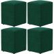 Kit 04 Puffs Quadrado L02 Decorativo Bouclê Verde - Lyam Decor