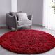 Tapete Pelo Alto Felpudo Macio Anti Derrapante Anti Alérgico Vermelho Redondo - 100 cm Tapete para Sala e Quarto